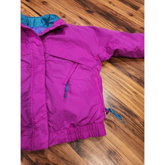 Vtg Columbia Whirlibird Down Jacket Womens Sz L Puffer Bomber 3 In 1 colorblock - Picture 6 of 16
